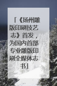 《扬州雕版印刷技艺志》首发，为国内首部专业雕版印刷全媒体志书