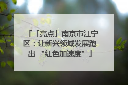 「亮点」南京市江宁区：让新兴领域发展跑出 “红色加速度”