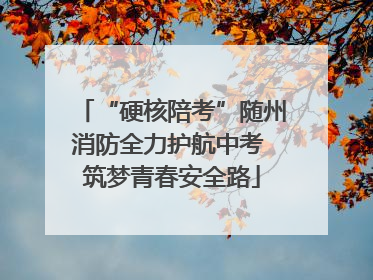 “硬核陪考”随州消防全力护航中考 筑梦青春安全路
