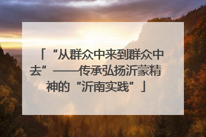 “从群众中来到群众中去”——传承弘扬沂蒙精神的“沂南实践”