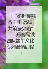 “槲叶裹粽香千里 高铁共筑振兴路”——郑客高铁四队端午文化专列温情启程