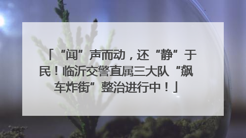 “闻”声而动，还“静”于民！临沂交警直属三大队“飙车炸街”整治进行中！