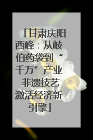 甘肃庆阳西峰：从岐伯药袋到“千万”产业 非遗技艺激活经济新引擎