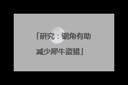 研究：锯角有助减少犀牛盗猎