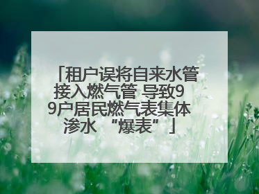 租户误将自来水管接入燃气管 导致99户居民燃气表集体渗水 “爆表”