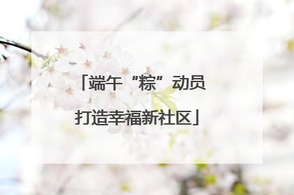 端午“粽”动员 打造幸福新社区