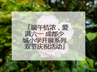 端午情浓，爱满六一 成都少城小学开展系列双节庆祝活动