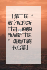 第三届“数字赋能新甘肃、嗨购甄品新甘味”嗨购电商节启幕