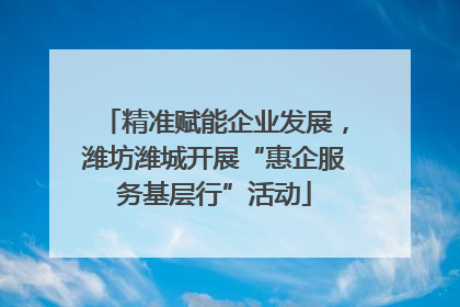 精准赋能企业发展，潍坊潍城开展“惠企服务基层行”活动