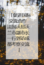 促进国际交流合作 法国沃昂沃兰市副市长一行到访成都考察交流
