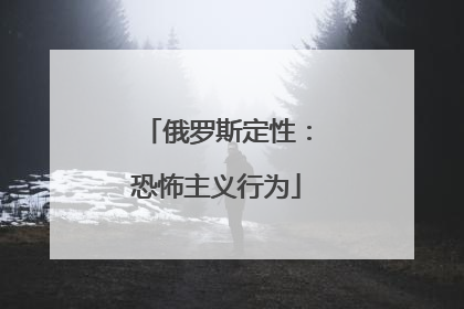 俄罗斯定性：恐怖主义行为