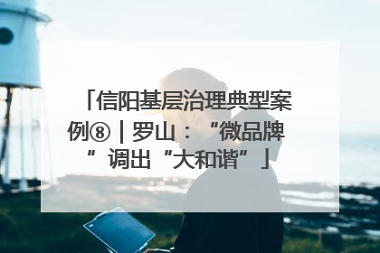 信阳基层治理典型案例⑧｜罗山：“微品牌”调出“大和谐”