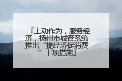 主动作为，服务经济，扬州市城管系统推出“提经济促消费”十项措施