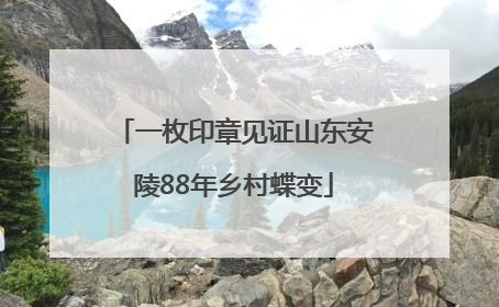 一枚印章见证山东安陵88年乡村蝶变