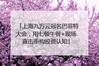上海九方云冠名巴菲特大会，用七顿午餐+现场直击重构投资认知