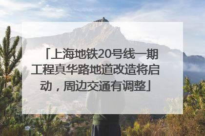 上海地铁20号线一期工程真华路地道改造将启动，周边交通有调整