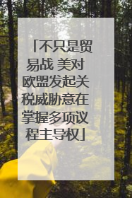 不只是贸易战 美对欧盟发起关税威胁意在掌握多项议程主导权