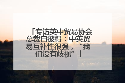 专访英中贸易协会总裁白彼得：中英贸易互补性很强，“我们没有歧视”