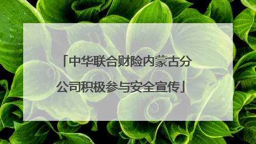 中华联合财险内蒙古分公司积极参与安全宣传
