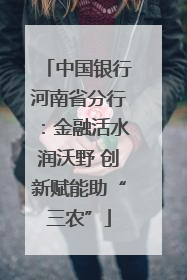 中国银行河南省分行：金融活水润沃野 创新赋能助“三农”