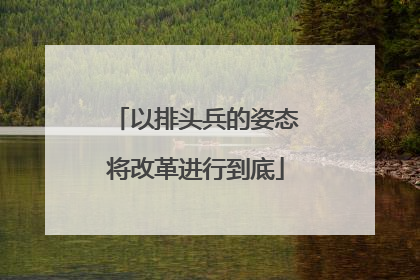 以排头兵的姿态将改革进行到底