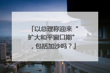 以总理称迎来“扩大和平窗口期”，包括加沙吗？