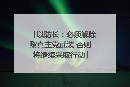 以防长：必须解除黎真主党武装 否则将继续采取行动