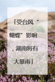 受台风“蝴蝶”影响，湖南将有大暴雨
