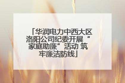 华润电力中西大区洛阳公司纪委开展“家庭助廉”活动 筑牢廉洁防线