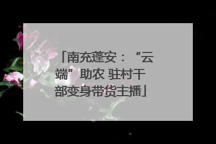 南充蓬安：“云端”助农 驻村干部变身带货主播