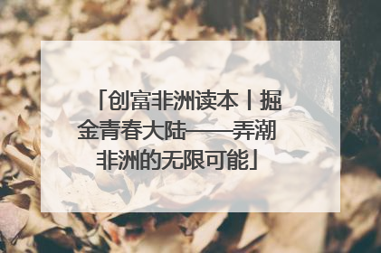 创富非洲读本丨掘金青春大陆——弄潮非洲的无限可能