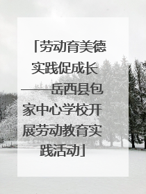 劳动育美德 实践促成长——岳西县包家中心学校开展劳动教育实践活动