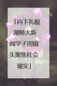 向下扎根 湖师大新闻学子用镜头聚焦社会现实