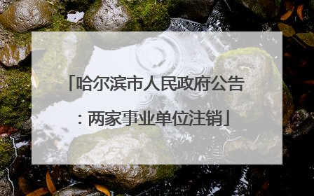哈尔滨市人民政府公告：两家事业单位注销