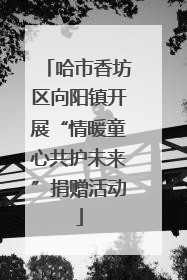哈市香坊区向阳镇开展“情暖童心共护未来”捐赠活动
