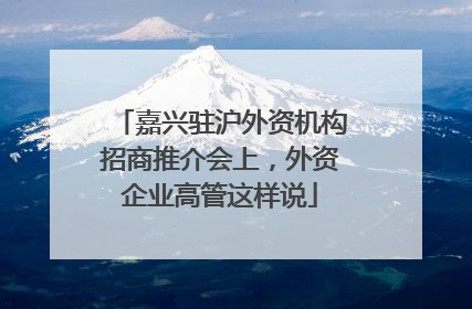 嘉兴驻沪外资机构招商推介会上，外资企业高管这样说