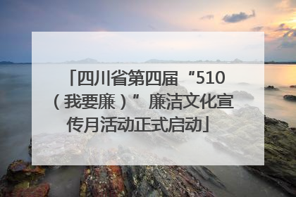 四川省第四届“510（我要廉）”廉洁文化宣传月活动正式启动