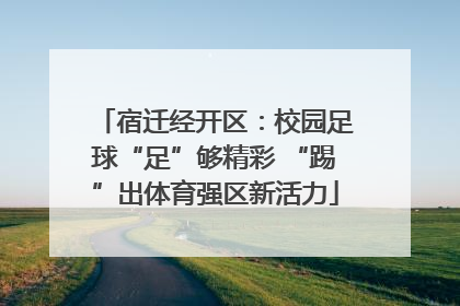 宿迁经开区：校园足球“足”够精彩 “踢”出体育强区新活力