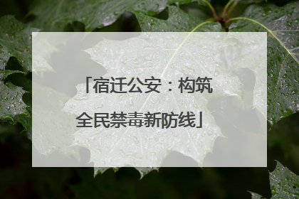 宿迁公安：构筑全民禁毒新防线