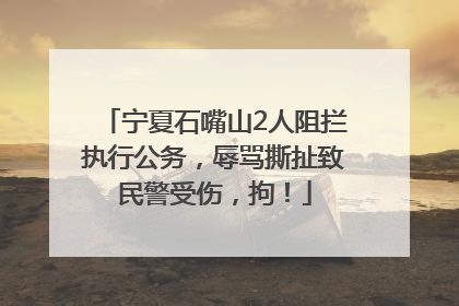 宁夏石嘴山2人阻拦执行公务，辱骂撕扯致民警受伤，拘！