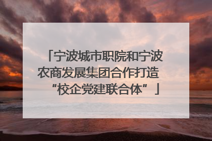 宁波城市职院和宁波农商发展集团合作打造“校企党建联合体”