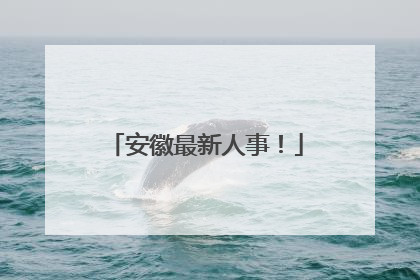 安徽最新人事！