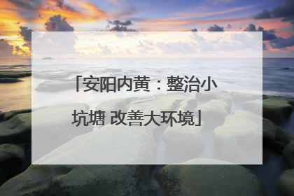 安阳内黄：整治小坑塘 改善大环境