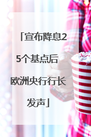 宣布降息25个基点后 欧洲央行行长发声