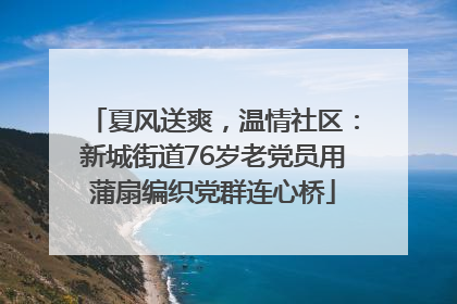 夏风送爽，温情社区：新城街道76岁老党员用蒲扇编织党群连心桥