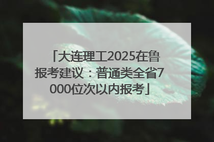 大连理工2025在鲁报考建议：普通类全省7000位次以内报考