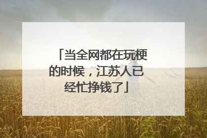 当全网都在玩梗的时候，江苏人已经忙挣钱了
