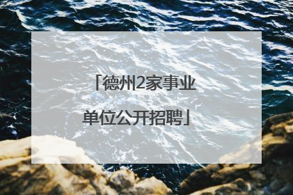 德州2家事业单位公开招聘
