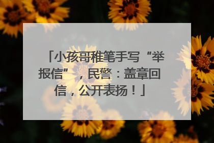 小孩哥稚笔手写“举报信”，民警：盖章回信，公开表扬！