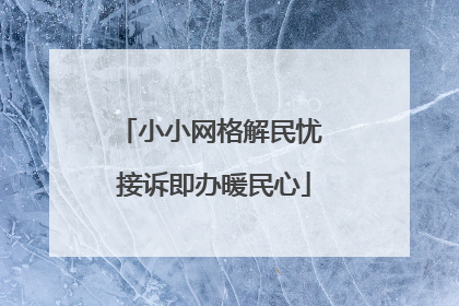 小小网格解民忧 接诉即办暖民心